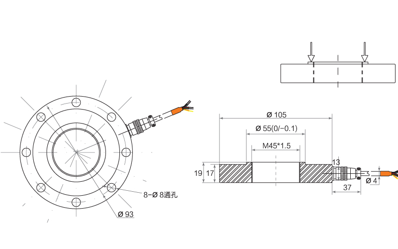 环形测力传感器FC-H105价格