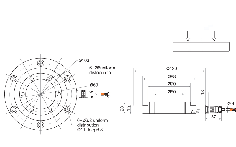 环形测力传感器FC-H120批发