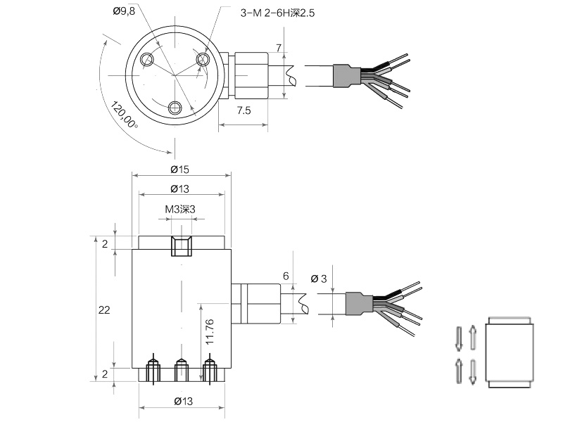 微型拉力传感器FCW-2615公司