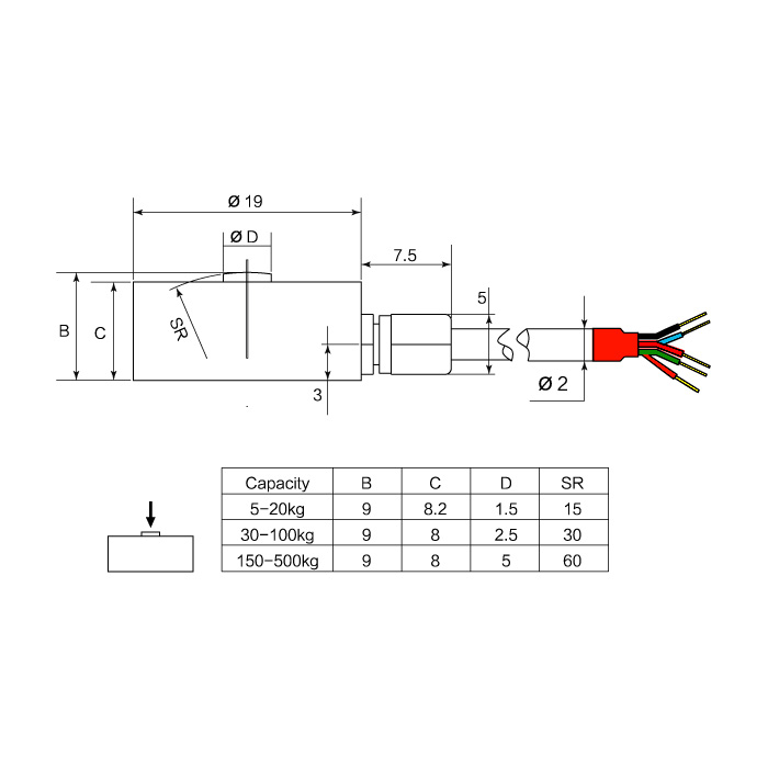 微型压式传感器FCW-2519批发